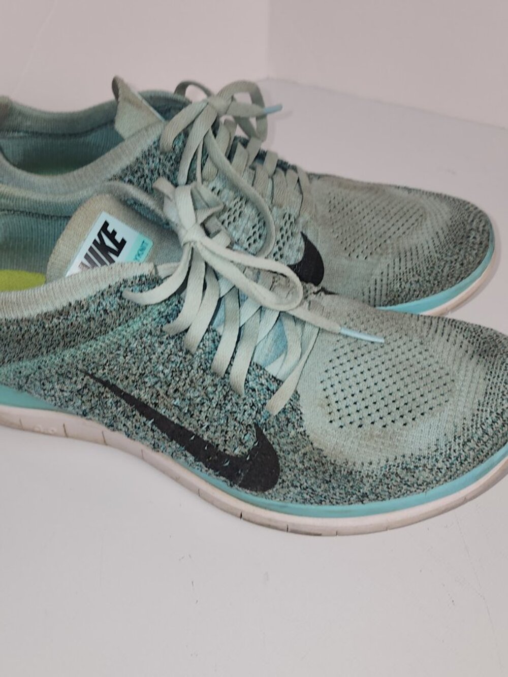 Nike Free 4.0 Flyknit Womens 10 Light Blue Shoes Running Athletic 631050-403 - Picture 5 of 9
